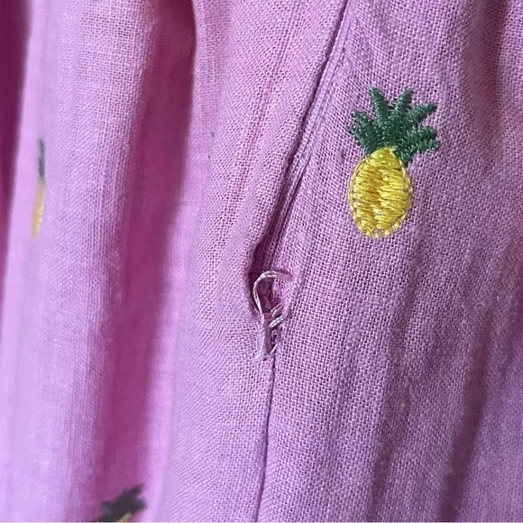 Farm Rio embroidered pineapples pink midi dress - Picture 10 of 12
